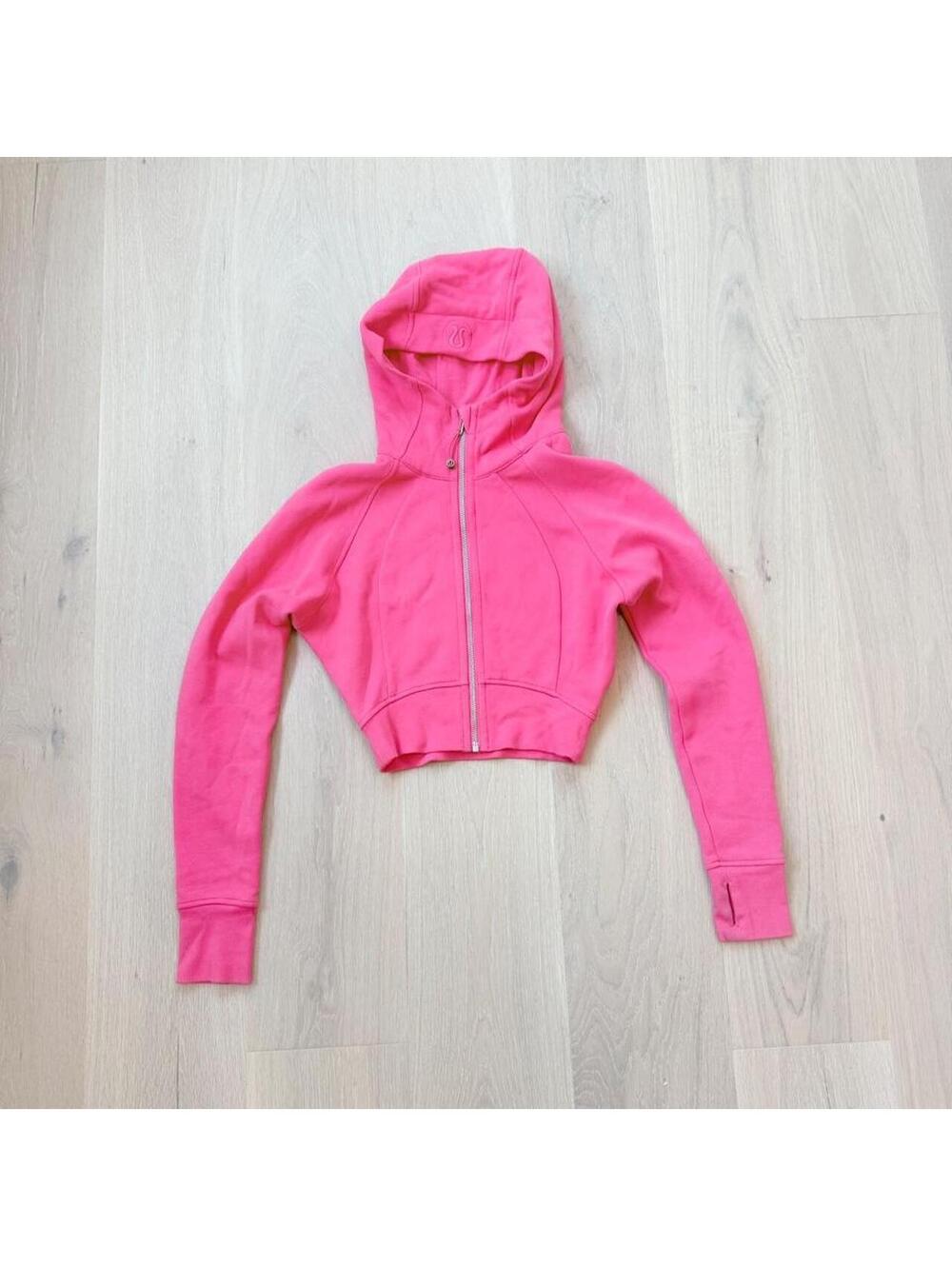 Lululemon Lip Gloss Pink Scuba Full Zip Cropped Hoodie